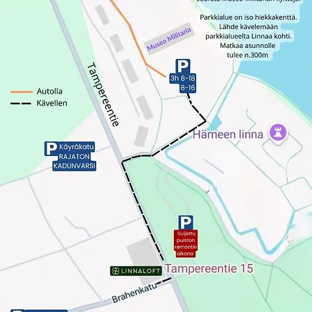 Linnaloft - Viihtyisae Asunto Linnan Vieressae Omalla Sisaeaenkaeynnillae Διαμέρισμα Χαμεενλίνα